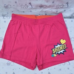 Faded Glory Girl Bright Pink Graphic Shorts. Size L (10-12)